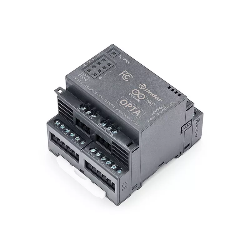 Módulo de expansão Arduino Pro Opta Ext D1608E, 16 entradas de tensão programáveis, 8 relés eletromecânicos 250 V AC 6 A (AFX00005)
