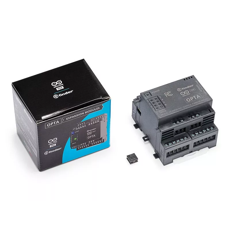 Módulo de expansão Arduino Pro Opta Ext D1608E, 16 entradas de tensão programáveis, 8 relés eletromecânicos 250 V AC 6 A (AFX00005)