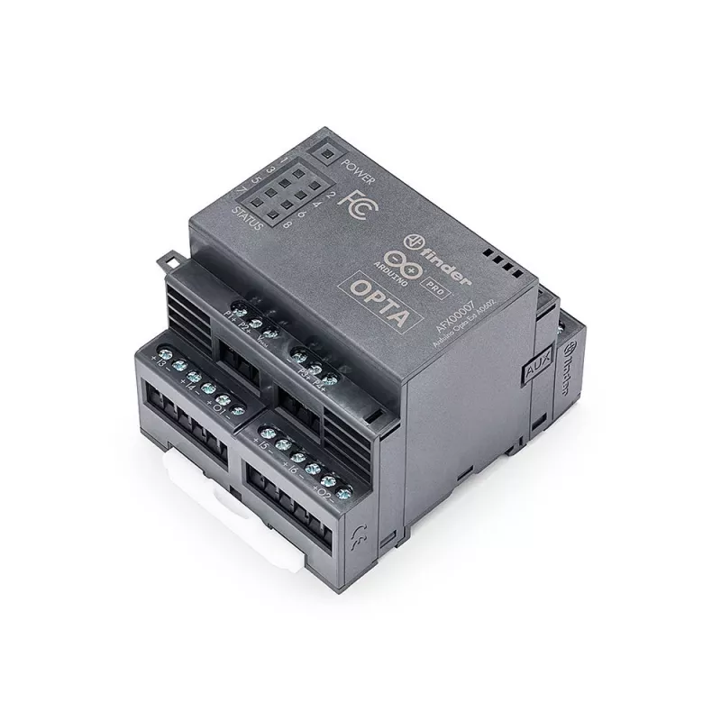 Módulo de expansão analógico Arduino Opta AFX00007 - 4 entradas analógicas configuráveis, 2 saídas analógicas, 12-24 VDC, calha DIN