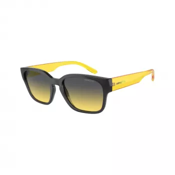 Óculos de sol unissexo retangulares Arnette AN4325-27862Q, armação cinzenta, lentes de policarbonato cinzentas, 54-19-145 mm