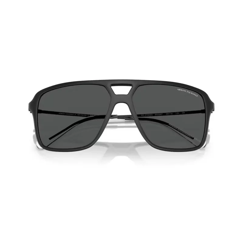 Óculos de sol de homem Armani Exchange AX4150SU, armação preta, lentes cinzentas, 59/15/145 mm AX4150SU80588