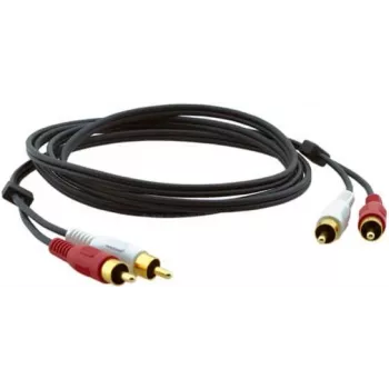Cabo de áudio coaxial Kramer C-2RAM/2RAM-1 ficha RCA macho para ficha RCA macho 0,3m preto 95-0202001