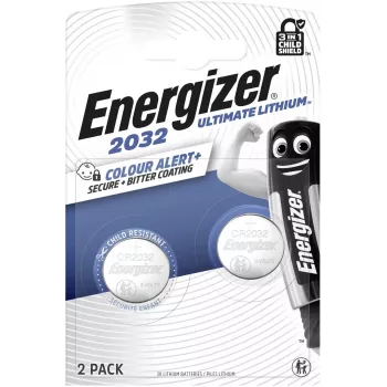 Energizer Ultimate Lithium Pilha de lítio CR2032, 3 V, 235 mAh, pack de 2