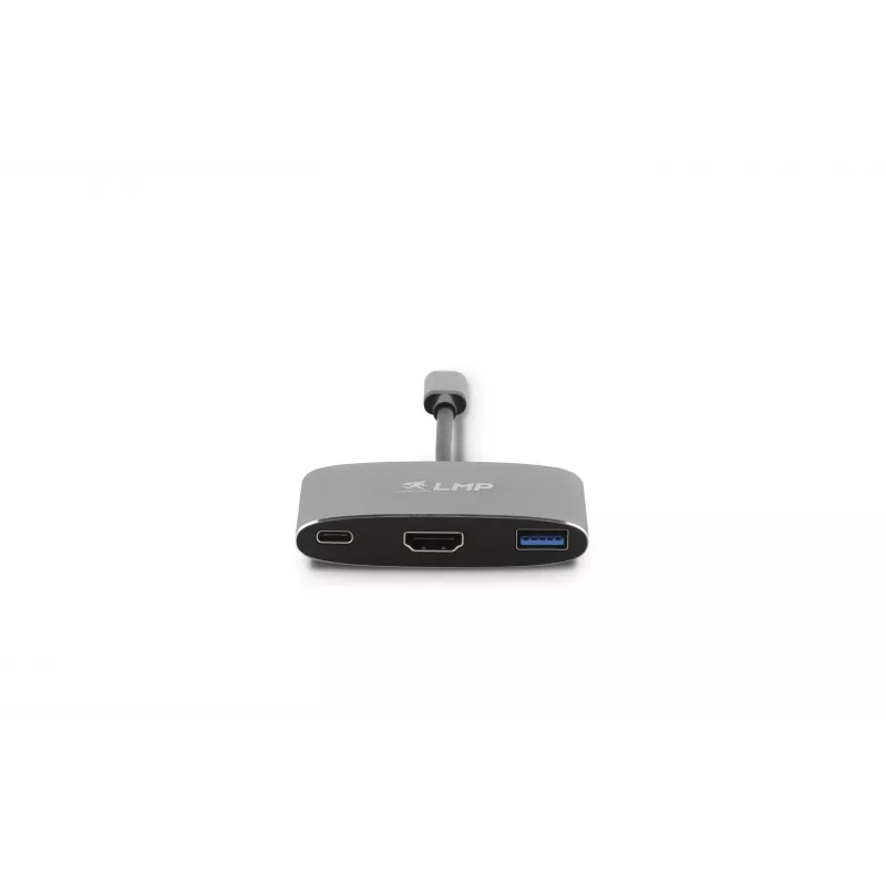 LMP USB-C Combo Hub - HDMI, 3x USB-A, USB-C PD 60W, 5Gbps, Space Grey alumínio para MacBook 12