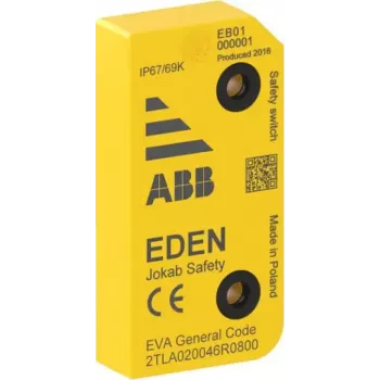 ABB interruptor de segurança sem contacto EVA General Code, RFID, 2 x OSSD, M12 8 polos, IP67/IP69K 2TLA020046R0800