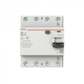 AEG BUSCH JAEGER FN463/A300 interruptor diferencial, 4P, 63A, 300mA, Tipo A 2CSF704156R3630