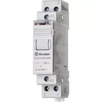 FINDER 20.22.8.024.4000 Interruptor de impulso 24 V AC 2 NA 16 A calha DIN