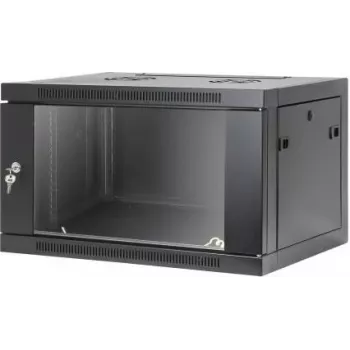 Intellinet Armário de rede de parede 19 polegadas, montagem sem ferramentas, 6U, 450 mm de profundidade, preto RAL 9005 (716826)