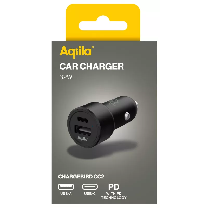 Aqiila CHARGEBIRD CC2 carregador de automóvel preto, 32 Watt (AQCCCC2CBI403)