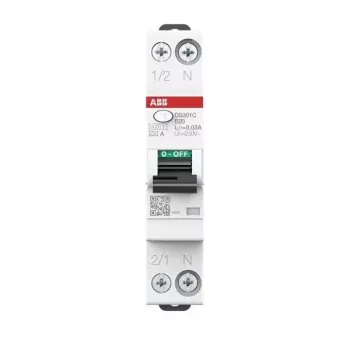 ABB DS301CA-B20/0.03 RCBO, 1P+N, 20 A, 30 mA, tipo A, característica B, 6 kA 2CSR255163R1205