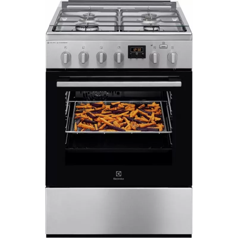 Electrolux LKK660221X Fogão independente com placa a gás e forno elétrico, aço inoxidável anti-dedadas, 60 cm