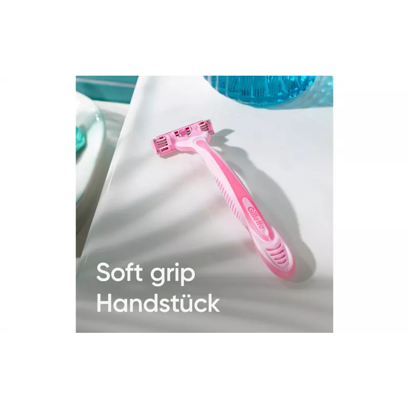 Gillette Simply Venus 3 Máquina de barbear descartável para mulher, 3 lâminas, faixa MoistureRich, 6 unidades 8006540826997