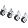 Intellinet Basic Line Conjunto de rodas para armário de parede 19 polegadas, 4 rodas (2 com travão), capacidade de carga 60 kg, preto/prateado 716819