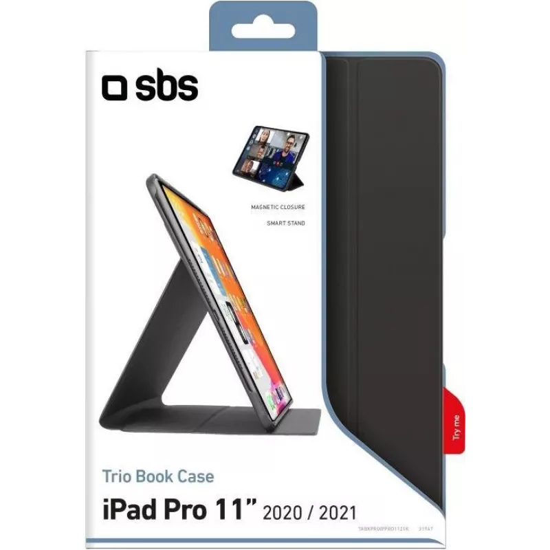 SBS Book Case Pro Folio para iPad Pro 11 polegadas e iPad Air 10,9 polegadas - Preto TABKPROIPPRO1121K