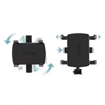 SBS suporte de telemóvel para automóvel articulado para painel com clipe para smartphones até 7 polegadas, rotação 360°, preto (TESUPPWHEELK)