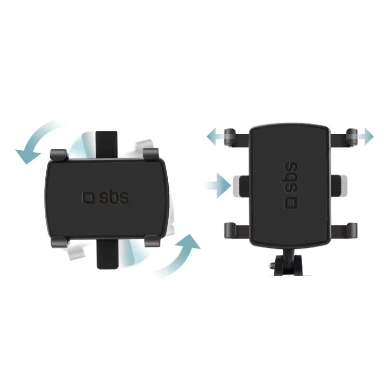SBS suporte de telemóvel para automóvel articulado para painel com clipe para smartphones até 7 polegadas, rotação 360°, preto (TESUPPWHEELK)