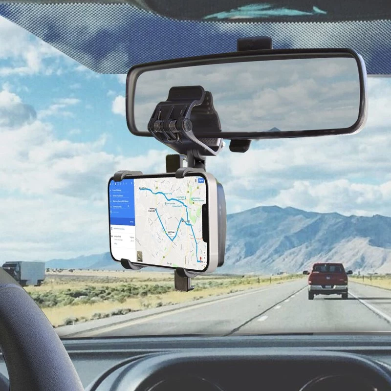 SBS suporte de telemóvel para automóvel articulado para painel com clipe para smartphones até 7 polegadas, rotação 360°, preto (TESUPPWHEELK)