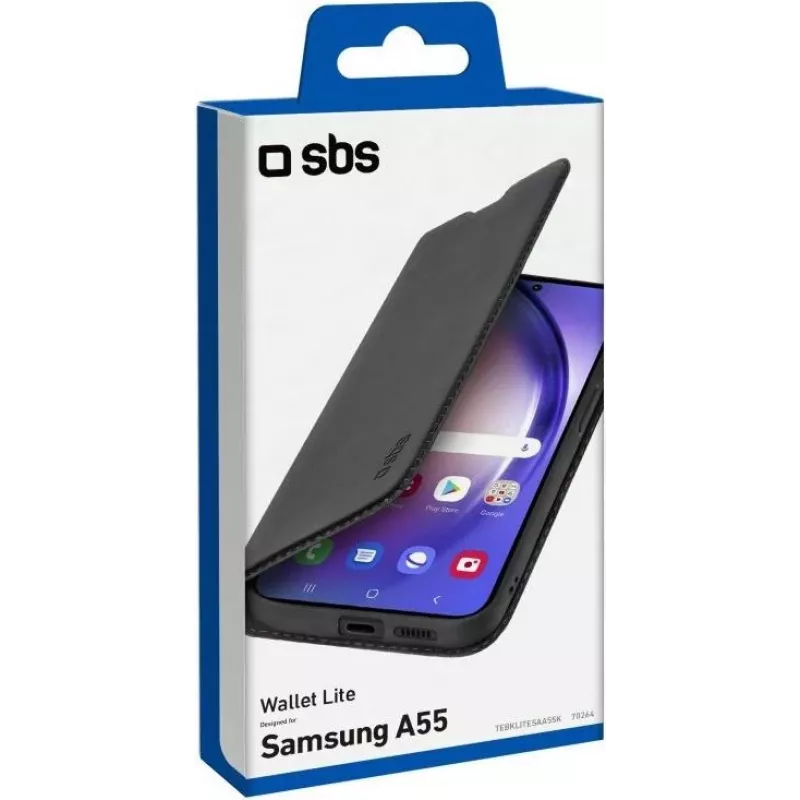 SBS carteira capa para Samsung Galaxy A55 5G, preto TEBKLITESAA55K
