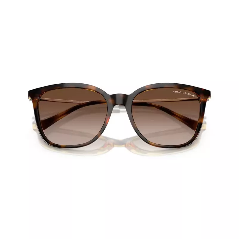 Óculos de sol de mulher Armani Exchange AX4151S, armação Havana castanha, lentes degradê castanhas, 55mm AX4151S821313