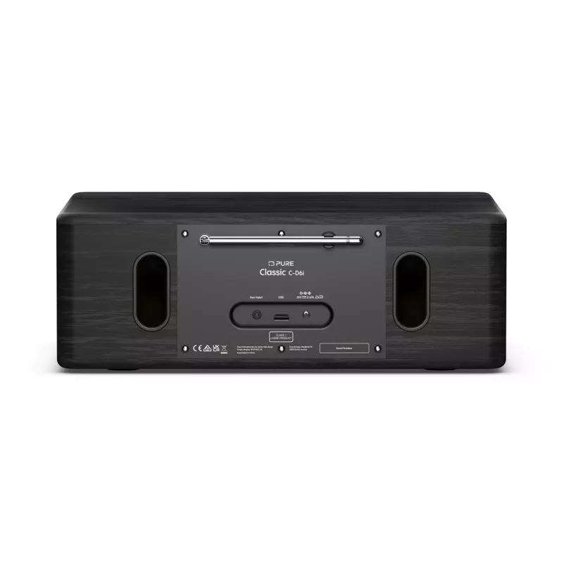 Rádio internet Pure Classic C-D6i com DAB+ e FM, preto/preto freixo 254587