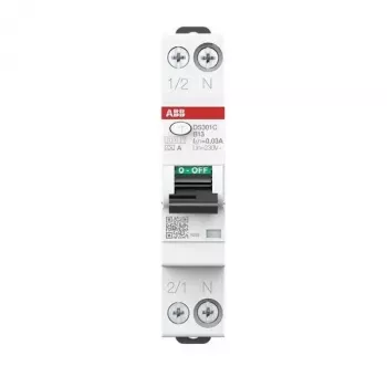 ABB DS301CA-B13/0.03 RCBO 1P+N 13A característica B 30mA 6kA Tipo A 2CSR255163R1135