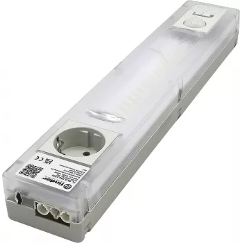 Finder Luminária LED para quadro elétrico com tomada Schuko, 6W, 1000lm, 4000K, branco/transparente, 360mm 7L.55.8.230.4200