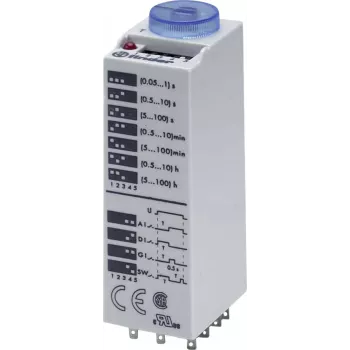 Finder 85.03.8.240.0000 Relé temporizador multifunções, 24-240 V AC/DC, 3 CO, 10 A, 18 funções