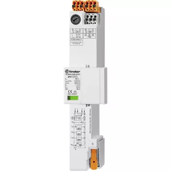 Finder 7P.94.8.255.Z107 Dispositivo de proteção contra sobretensões Tipo 2 para sistemas fotovoltaicos 1000 V DC, 3 polos, 40 kA Imax, montagem em calha DIN
