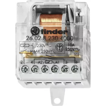 Relé de impulso Finder 26.02.8.230.4000 2NO 10A 230V AC calha DIN