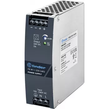 Fonte de alimentação para calha DIN Finder 78.W1.1.230.2402 24V DC 5A 120W 1 saída