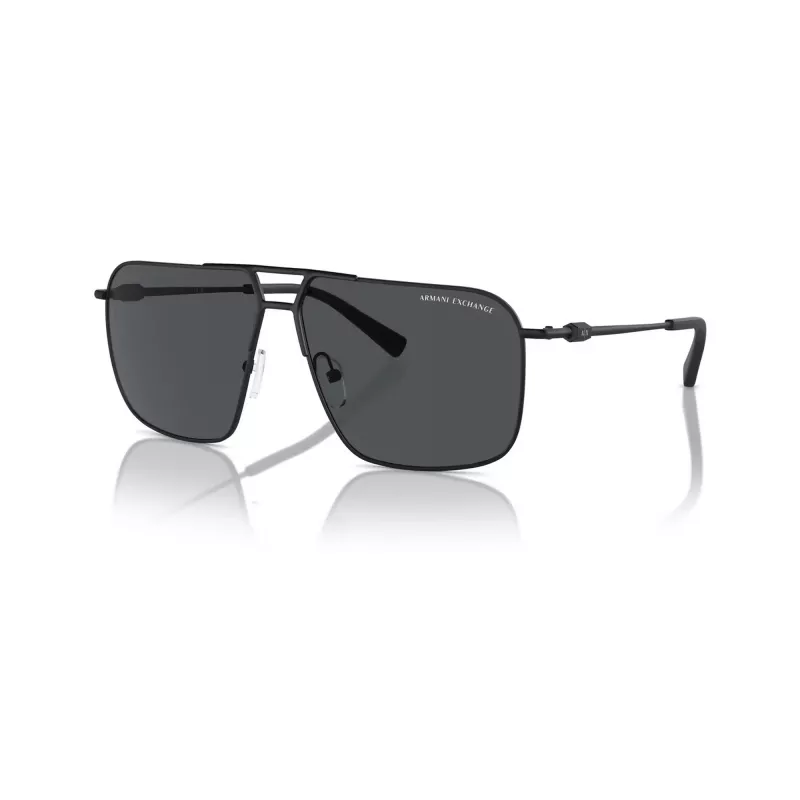 Óculos de sol retangulares de homem Armani Exchange AX2050S609980 preto mate/cinzento escuro 60mm
