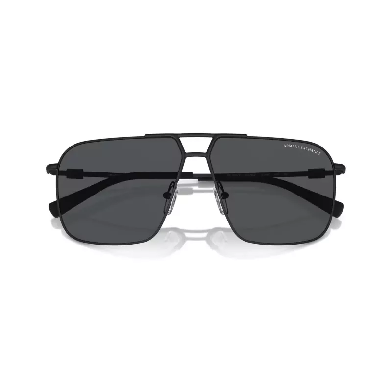 Óculos de sol retangulares de homem Armani Exchange AX2050S609980 preto mate/cinzento escuro 60mm
