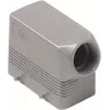 Caixa com capota em alumínio fundido ILME MHO16.25, tamanho 77.27, entrada lateral, rosca M25, fecho de 4 parafusos, cinzento