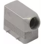 Caixa com capota em alumínio fundido ILME MHO16.25, tamanho 77.27, entrada lateral, rosca M25, fecho de 4 parafusos, cinzento