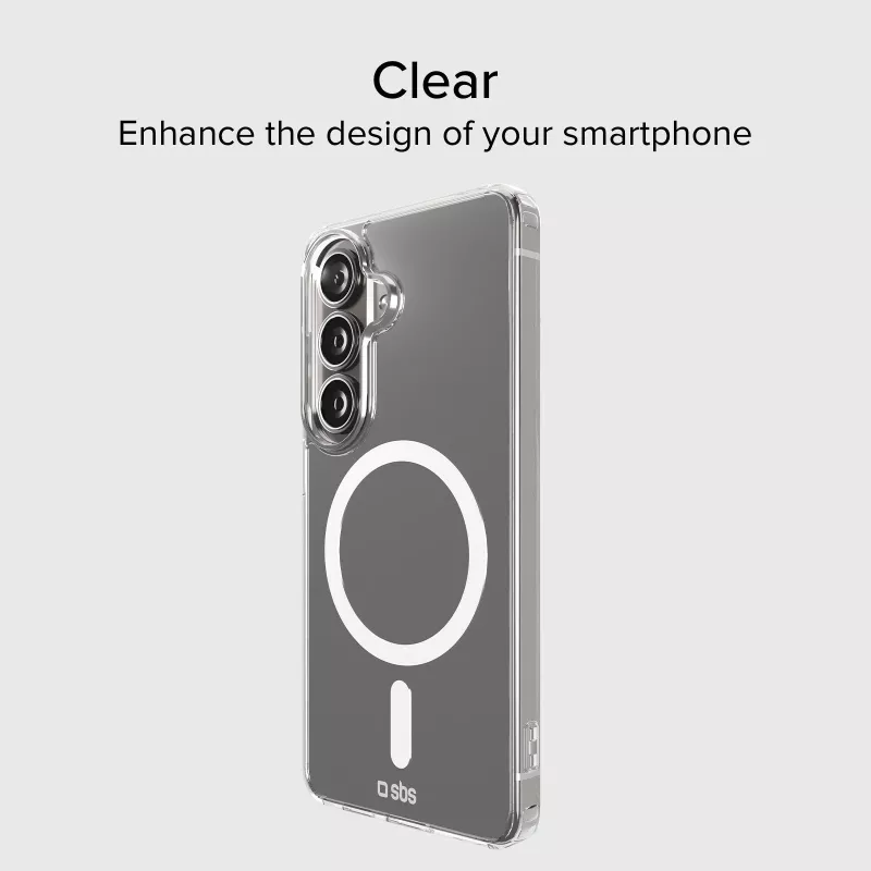 Capa SBS Light Mag para Samsung Galaxy S26 Plus, compatível com MagSafe, transparente