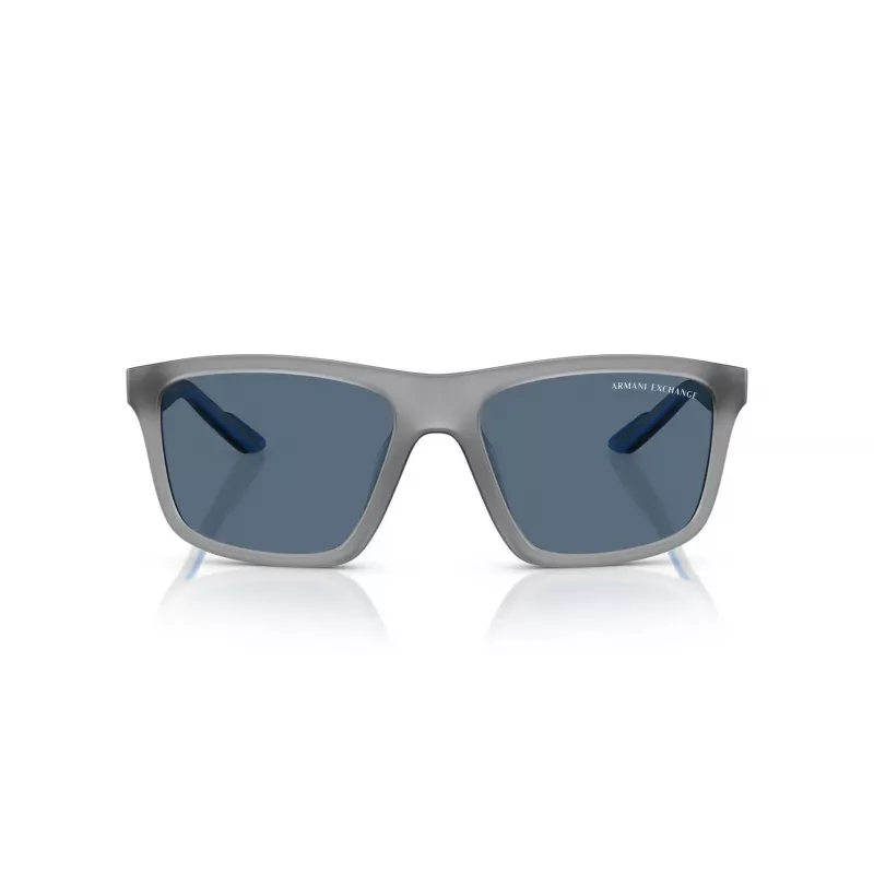 Óculos de sol retangulares de homem Armani Exchange AX4149SU 83638 preto mate/cinzento-escuro