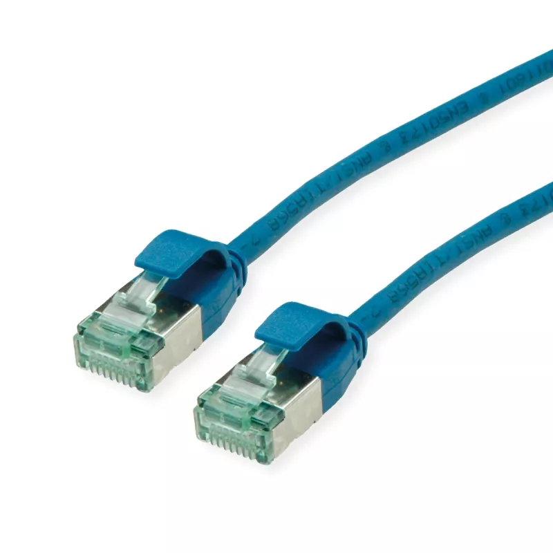 Cabo de rede U/FTP ROLINE RM Cat.6A/Class EA SLIM azul 0,5m - FTP 21.45.3342