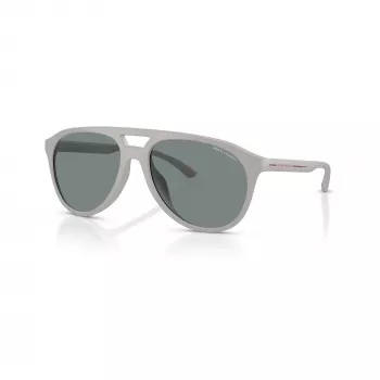 Óculos de sol retangulares de homem Armani Exchange AX4156SU83788, armação preto mate, lentes cinzento-escuro, 59-17-145
