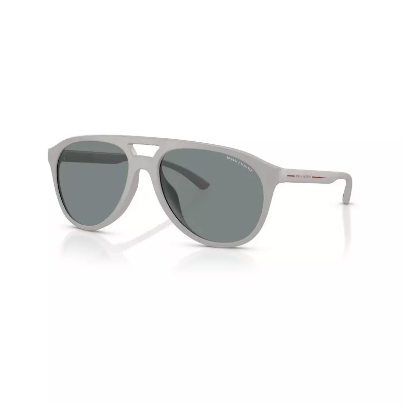 Óculos de sol retangulares de homem Armani Exchange AX4156SU83788, armação preto mate, lentes cinzento-escuro, 59-17-145