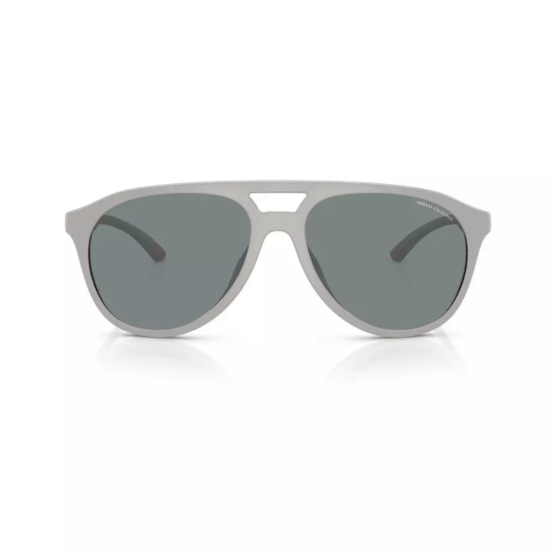 Óculos de sol retangulares de homem Armani Exchange AX4156SU83788, armação preto mate, lentes cinzento-escuro, 59-17-145