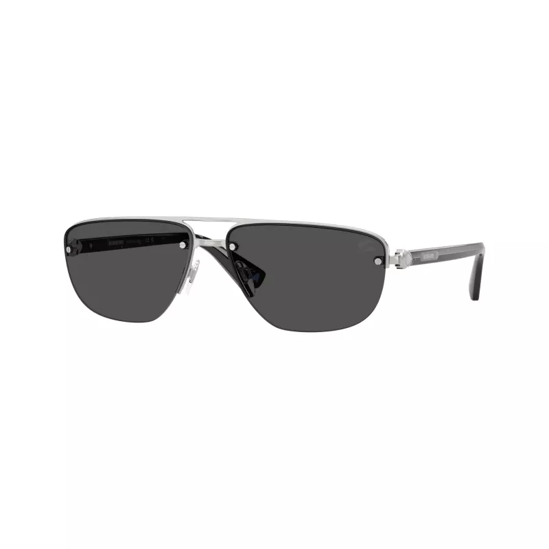 Óculos de sol de homem BURBERRY BE3164 aviador, armação gunmetal, lentes cinzento-escuro, 62mm BE3164-100587