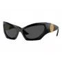 Versace VE4450-GB1-87 Óculos de sol para homem, armação preta, lentes cinzentas, 60/16/125 mm