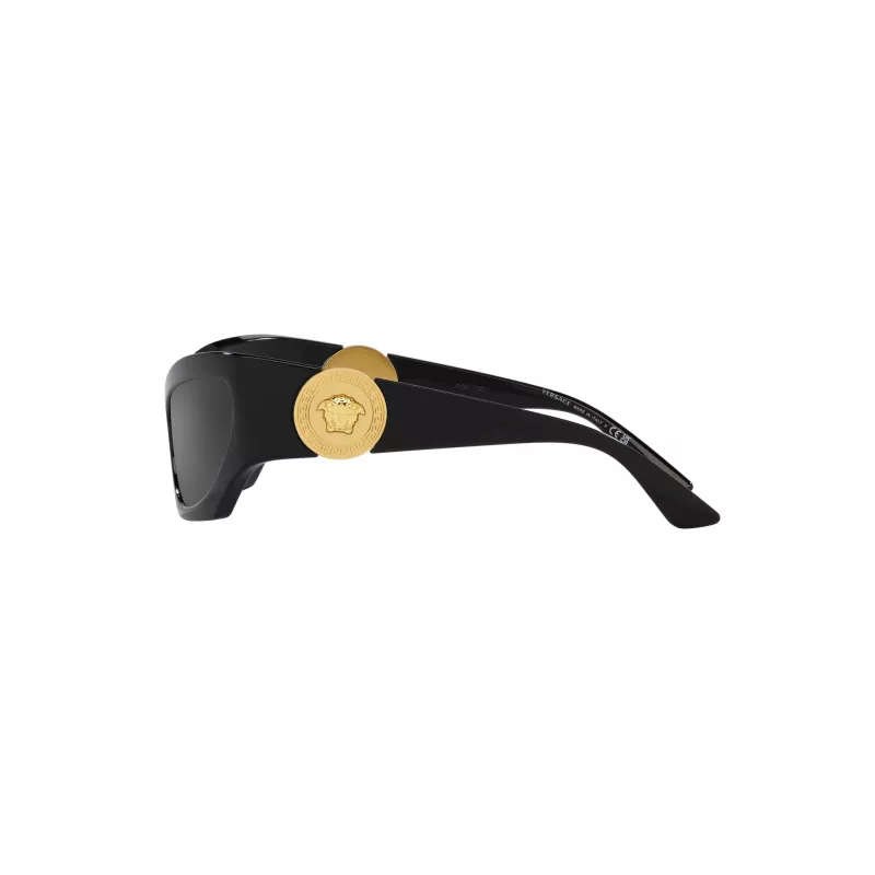 Versace VE4450-GB1-87 Óculos de sol para homem, armação preta, lentes cinzentas, 60/16/125 mm