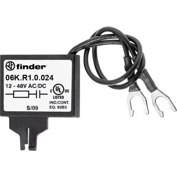 Módulo de supressão RC Finder 06K.R1.0.024 para bobinas de relé 24V AC/DC