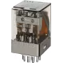 Relé industrial Finder 60.13.8.024.0 com LED, 3 CO, 24V AC, 10A, encaixável 601380240050