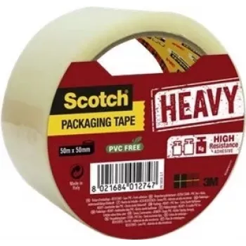 3M Scotch Heavy HV 5050 S.T. Fita de embalagem, 50 mm x 50 m, transparente
