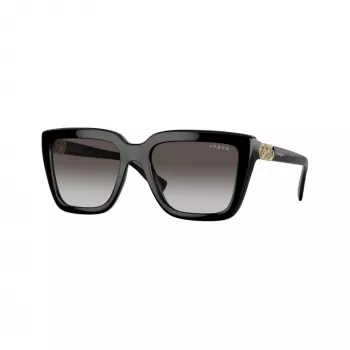 Vogue VO5575SBW448G Óculos de sol de mulher, armação quadrada em acetato, Preto, lentes cinzentas degradê, 55mm
