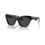 Burberry BE4420U300187 Óculos de sol de mulher, quadrados, armação preta, lentes cinzentas escuras, 55mm