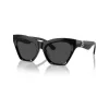 Burberry BE4420U300187 Óculos de sol de mulher, quadrados, armação preta, lentes cinzentas escuras, 55mm