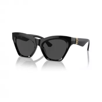 Burberry BE4420U300187 Óculos de sol de mulher, quadrados, armação preta, lentes cinzentas escuras, 55mm